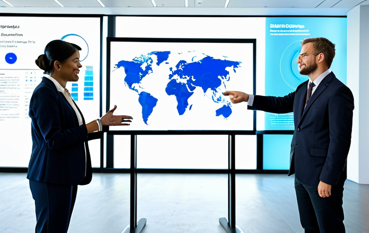 A diverse group of professional adults, including men and women of various ethnicities, in a bright, modern meeting room. They are all fully clothed in modest, professional business attire, such as blazers, blouses, and dress shirts. They are gathered around a large interactive holographic display or a transparent digital screen, which shows abstract visualizations of data streams and ethical AI principles like "Fairness" and "Transparency." Some individuals are pointing at the screen, engaged in an earnest discussion. The room is clean, well-lit, and features contemporary furniture, symbolizing collaboration on AI ethics. Professional photography, high-resolution, sharp focus, natural lighting, perfect anatomy, correct proportions, natural pose, well-formed hands, proper finger count, natural body proportions. safe for work, appropriate content, fully clothed, professional dress, family-friendly.