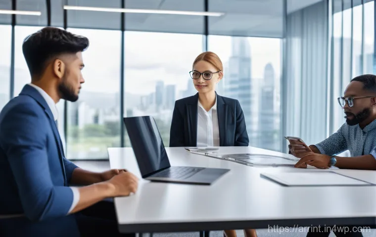AI 시스템의 사회적 영향 분석 방법 - **AI-Integrated Future Workforce:** A bustling, vibrant office environment where diverse individuals...