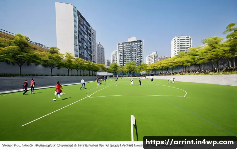시민참여 AI 윤리의 실천 사례 - **Prompt:** A vibrant, sunny community park in a modern city setting, inspired by Gwangmyeong City's...